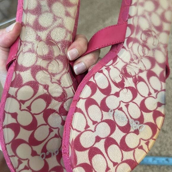 Coach pink Samira flower sandal flip flop - Picture 4 of 6